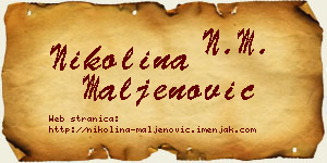 Nikolina Maljenović vizit kartica